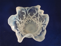 Northwood Spanish Lace Vase and 2 Other Opalescent Glass Pieces