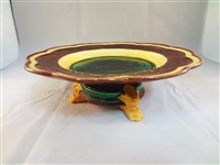 Wedgwood Majolica Scalloped Edge Cake Stand Windmill Motif