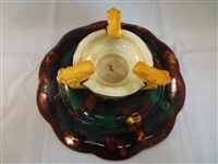 Wedgwood Majolica Scalloped Edge Cake Stand Windmill Motif