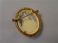 Victorian Carved Relief Church Shell Cameo