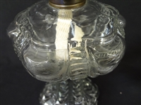 (2) Coolidge Drape (Bellevue) Oil Lamps Clear Glass