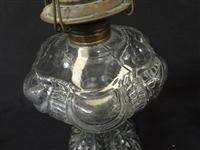 (2) Coolidge Drape (Bellevue) Oil Lamps Clear Glass