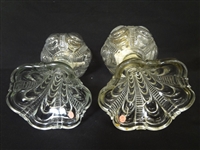 (2) Coolidge Drape (Bellevue) Oil Lamps Clear Glass