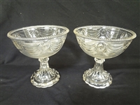EAPG Lincoln Drape Glass Open Compotes