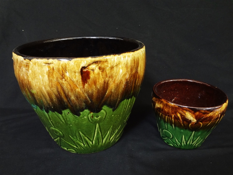 (2) Robinson-Ransbottom Jardiniere and Matching Small Planter