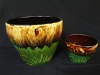 (2) Robinson-Ransbottom Jardiniere and Matching Small Planter