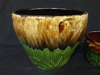 (2) Robinson-Ransbottom Jardiniere and Matching Small Planter