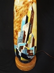 Mid Century Modern Cityscape Table Lamp Signed