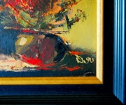 Bulgarian Oil Painting on Masonite Asters