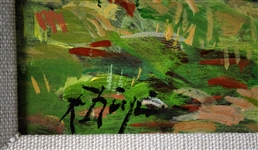 Italian Oil on Board Poppy Field Circa Mid 20th Century