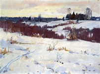Mark Kremer (Russian 1928) Oil on Board Winter Fields