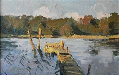 Mark Kremer (Russian 1928) Oil On Board "Gangway Bridges" 1980
