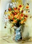 Emil Moraru (Moldavian 1938) Watercolor Still Life With Flowers 1996