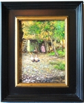 Ivan Krisjuk (Russian 1944) Oil on Canvas Village Courtyard I