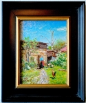 Ivan Krisjuk (Russian 1944) Oil on Canvas Village Courtyard 2
