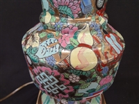 Heavy Cloisonne Moriage Chinese Lamp