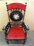 Hunzinger Walnut Padded King Chair