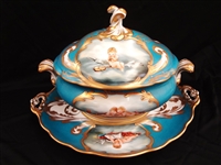Tiche Porcelain Tureen and Underplate Signed F. Sanvito