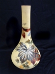 Pair of Glass Bulbous Cased Hand Painted Vases Style of Webb