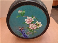 Chinese Teak Cloisonne Top Plant Stand