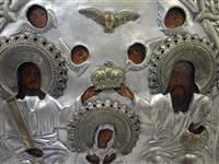 Russian Silver and Wood Icon Plaque Alexander Wilson