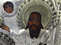 Russian Silver and Wood Icon Plaque Alexander Wilson