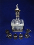 Hanau Neresheimer German Silver Decanter and Cordial Holders
