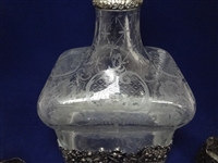 Hanau Neresheimer German Silver Decanter and Cordial Holders