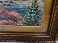Pair Original Watercolor Paintings F.D. Barton 1920
