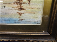Original Watercolor Painting F.D. Barton Sunset