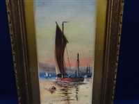 Original Watercolor Painting F.D. Barton Sunset