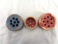 (7) Figural Flower Frogs: Fulper, Majolica, Japan