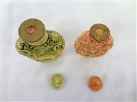 (2) Carved Snuff Bottles