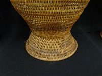 (3) Large Oversize African Reeded Lidded Baskets/Food Storage