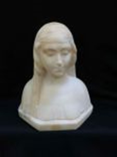 Alabaster & Marble Joan of Arc Female Bust