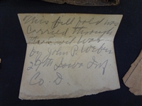 Civil War Billfold With Note and Hair