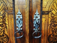 Gothic Revival 2 Piece Cabinet Cupboard Wrought Iron Fixtures