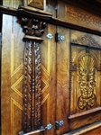 Gothic Revival 2 Piece Cabinet Cupboard Wrought Iron Fixtures