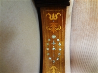 High Back Inlaid Mother of Pearl Wood Highback Sofa Paw Feet