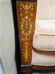 High Back Inlaid Mother of Pearl Wood Highback Sofa Paw Feet