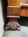 High Back Inlaid Mother of Pearl Wood Highback Sofa Paw Feet
