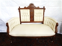 Eastlake Style Parlor Set: Settee, Rocker, King Chair, and Side Chairs