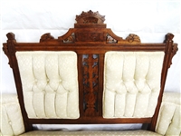 Eastlake Style Parlor Set: Settee, Rocker, King Chair, and Side Chairs