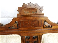 Eastlake Style Parlor Set: Settee, Rocker, King Chair, and Side Chairs