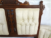 Eastlake Style Parlor Set: Settee, Rocker, King Chair, and Side Chairs
