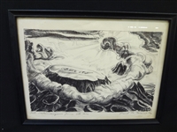 Paul M. Travis Charcoal Signed Hand Dated and Titled