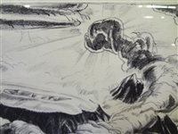 Paul M. Travis Charcoal Signed Hand Dated and Titled