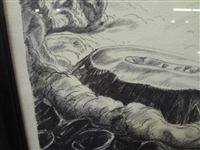 Paul M. Travis Charcoal Signed Hand Dated and Titled