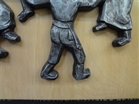 Neilson Art Sculpture Cast Metal Attached to Wood