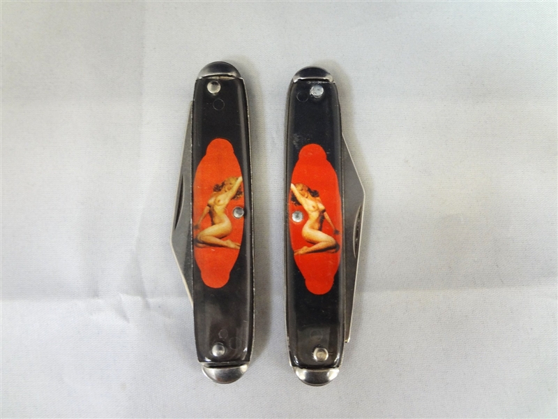 (2) Marilyn Monroe "Golden Dreams" Cut outs on Pocket Knives